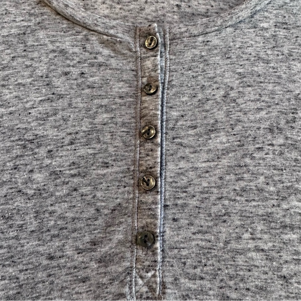 VICTORIA’S SECRET Heather Gray Henley Top The Dreamer Long Sleeve Tee Women’s M - Picture 4 of 13